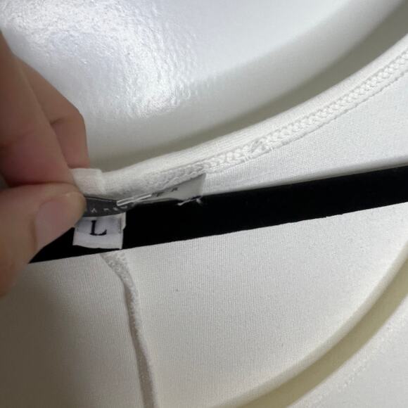 Bryn Walker Liam Tunic Cream Round Neck Modal Blend Size Large - Picture 7 of 8